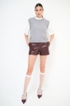 GILET CROP PARICOLLO GRIGIO MEDIO