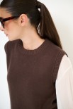 GILET CROP PARICOLLO MORO
