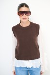 GILET CROP PARICOLLO MORO