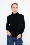 MAGLIA COLLO ALTO MISTO CACHEMIRE NERO