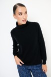 MAGLIA COLLO ALTO MISTO CACHEMIRE NERO