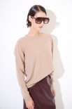 MAGLIA PARICOLLO MISTO CACHEMIRE CAMMELLO