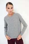MAGLIA PARICOLLO MISTO CACHEMIRE GRIGIO MEDIO
