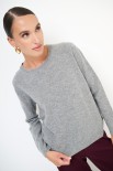 MAGLIA PARICOLLO MISTO CACHEMIRE GRIGIO MEDIO