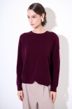 MAGLIA PARICOLLO MISTO CACHEMIRE VINO