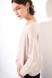 MAGLIA FONDO STONDATO MISTO CACHEMIRE BEIGE