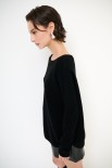 MAGLIA FONDO STONDATO MISTO CACHEMIRE NERO