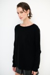MAGLIA FONDO STONDATO MISTO CACHEMIRE NERO