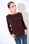 MAGLIA FONDO STONDATO MISTO CACHEMIRE COFFEE