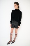 MAGLIA OVER COLLO ALTO MISTO CACHEMIRE NERO
