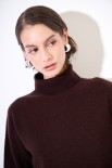 MAGLIA OVER COLLO ALTO MISTO CACHEMIRE COFFEE
