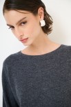 MAGLIA OVER PARICOLLO MISTO CACHEMIRE GRIGIO ANTRACITE