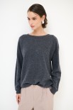 MAGLIA OVER PARICOLLO MISTO CACHEMIRE GRIGIO ANTRACITE