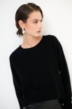 MAGLIA OVER PARICOLLO MISTO CACHEMIRE NERO