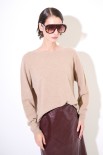 MAGLIA OVER PARICOLLO MISTO CACHEMIRE CAMMELLO
