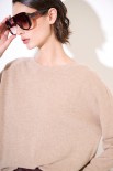 MAGLIA OVER PARICOLLO MISTO CACHEMIRE CAMMELLO