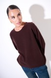 MAGLIA OVER PARICOLLO MISTO CACHEMIRE COFFEE
