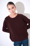 MAGLIA OVER PARICOLLO MISTO CACHEMIRE COFFEE