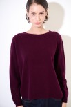 MAGLIA OVER PARICOLLO MISTO CACHEMIRE VINO