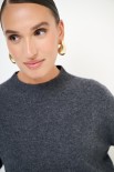 MAGLIA MEZZO COLLO MISTO CACHEMIRE GRIGIO ANTRACITE