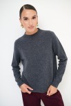 MAGLIA MEZZO COLLO MISTO CACHEMIRE GRIGIO ANTRACITE