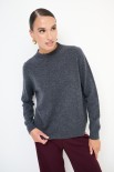 MAGLIA MEZZO COLLO MISTO CACHEMIRE GRIGIO ANTRACITE