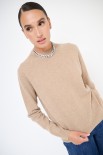 MAGLIA MEZZO COLLO MISTO CACHEMIRE CAMMELLO