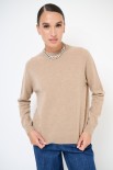 MAGLIA MEZZO COLLO MISTO CACHEMIRE CAMMELLO