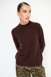 MAGLIA MEZZO COLLO MISTO CACHEMIRE COFFEE