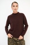 MAGLIA MEZZO COLLO MISTO CACHEMIRE COFFEE