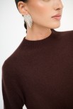 MAGLIA MEZZO COLLO MISTO CACHEMIRE COFFEE