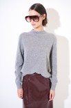 MAGLIA MEZZO COLLO MISTO CACHEMIRE GRIGIO MEDIO