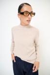 MAGLIA MEZZO COLLO MISTO CACHEMIRE PANNA