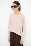 MAGLIA SCATOLINA TAGLIO VIVO FONDO MISTO CACHEMIRE BEIGE