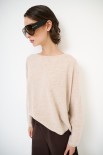 MAGLIA SCATOLINA TAGLIO VIVO FONDO MISTO CACHEMIRE BEIGE