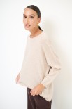 MAGLIA OVER FONDO ASIMMETRICO MISTO CACHEMIRE BEIGE