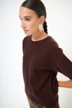 MAGLIA MEZZA MANICA PARICOLLO MISTO CACHEMIRE COFFEE