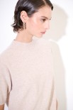 MAGLIA MEZZO COLLO MANICA CORTA MISTO CACHEMIRE BEIGE