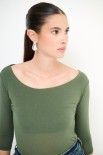 MAGLIA GIROCOLLO MNC 3/4 KASHMIR VERDE MILITARE