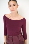 MAGLIA GIROCOLLO MNC 3/4 KASHMIR VINO
