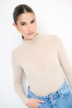 MAGLIA COLLO ALTO KASHMIR BEIGE