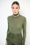 MAGLIA COLLO ALTO KASHMIR VERDE MILITARE