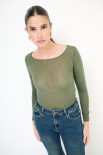 MAGLIA GIROCOLLO KASHMIR VERDE MILITARE