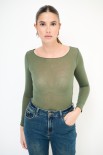 MAGLIA GIROCOLLO KASHMIR VERDE MILITARE