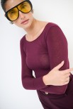 MAGLIA GIROCOLLO KASHMIR VINO