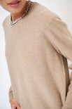 MAGLIA PARICOLLO MICROPAILLETTES LANA CACHEMIRE CAMMELLO