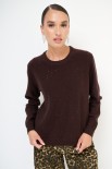 MAGLIA PARICOLLO MICROPAILLETTES LANA CACHEMIRE COFFEE