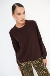 MAGLIA PARICOLLO MICROPAILLETTES LANA CACHEMIRE COFFEE