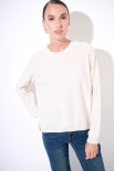 MAGLIA PARICOLLO MICROPAILLETTES LANA CACHEMIRE PANNA