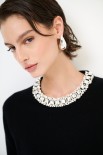 MAGLIA PARICOLLO STRASS LANA CACHEMIRE NERO